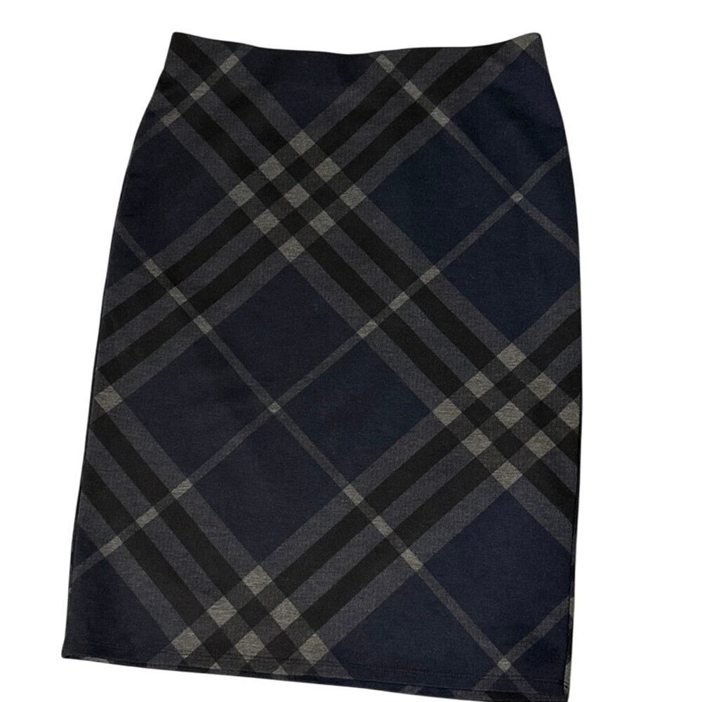 NYCC skirt pencil blue, black and grey plaid Womens size small